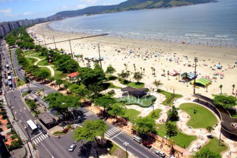 Апартаменты Kitnet Aconchegante Beira Mar. Сантос Экстерьер фото